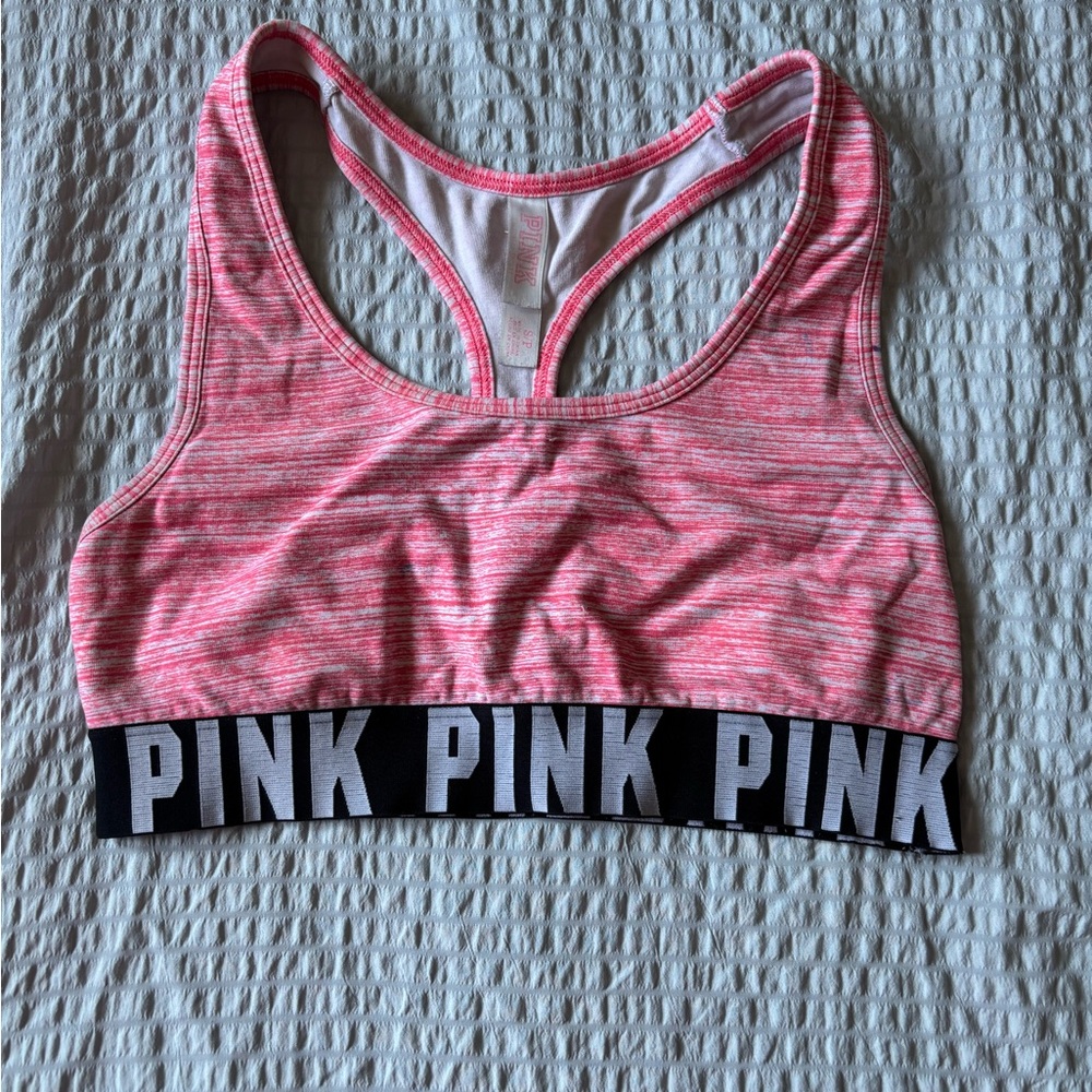 PINK Victoria's Secret Heathered Pink Sports Bra